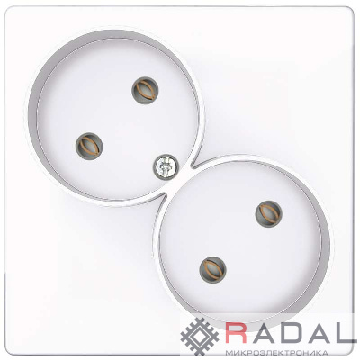 Розетка 2-м СП Simon24 16А IP20 2х2P без защ. шторок механизм бел. Simon 2450457-030