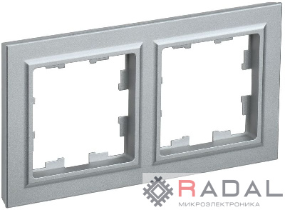 Рамка 2-м BRITE РУ-2-БрА алюм. IEK BR-M22-K47