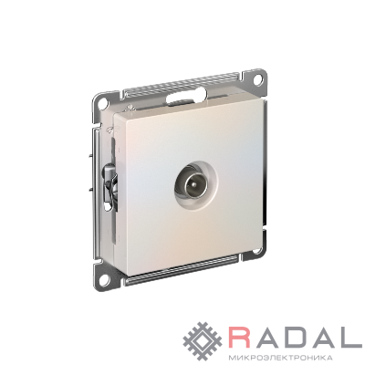 Механизм розетки проходной TV AtlasDesign 4DB жемчуж. SchE ATN000492