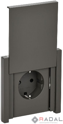 Розетка СП FORTE&PIANO 16А IP44 FP321 с заземл. защ. шторки с крышкой винт. крепл. сер. IEK FP-R16-16-44-K03