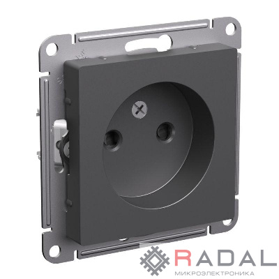 Розетка AtlasDesign 16А без заземл. защ. шторки механизм базальт SE ATN001449