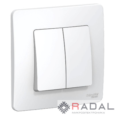 Выключатель 2-кл. СП Blanca 6А IP20 (сх. 5) 250В бел. SchE BLNVS006501