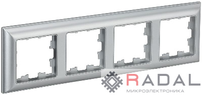 Рамка 4-м BRITE РУ-4-Бр алюм./алюм. IEK BR-M42-12-K47