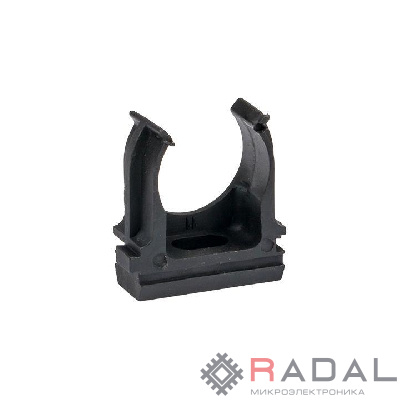 Держатель для труб (клипса) d16мм черн. (уп.100шт) Plast EKF derj-z-16-black