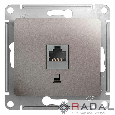 Механизм розетки комп. 1-м Glossa RJ45 кат.5е платина SchE GSL001281K