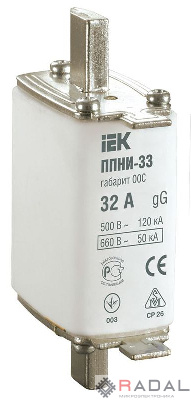 Вставка плавкая ППНИ-33 32А габарит 00С IEK DPP11-032