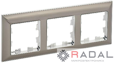 Рамка 3-м BRITE РУ-3-Бр хром/никель IEK BR-M32-12-4-K23