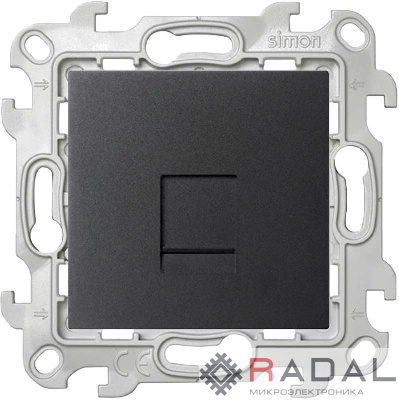 Механизм розетки RJ45 кат. 5e UTP Simon24 графит 2410598-038