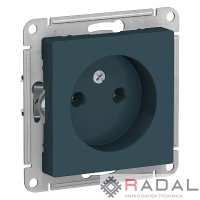 Механизм розетки 1-м СП AtlasDesign 16А IP20 без заземл. изумруд SchE ATN000841