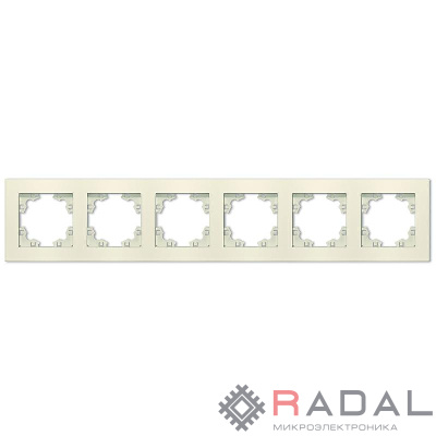 Рамка 6-м Афина универс. сл. кость (ivory) Universal A1043-I