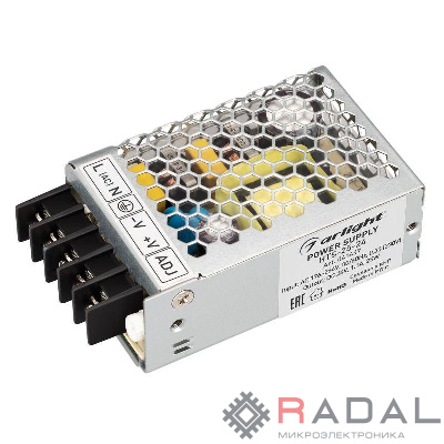 Блок питания HTS-25-24 (24В 1.1А 25Вт) IP20 сетка Arlight 041457