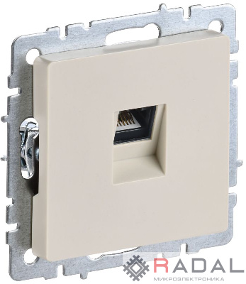 Розетка компьютерная СП RJ45 кат.5E BRITE РК10-БрКр беж. IEK BR-K10-1-K10