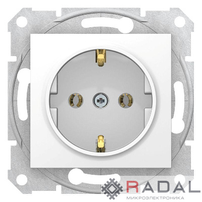 Механизм розетки 1-м СП Sedna 16А IP20 с заземл. быстрозажим. контакты без защ. шторок бел. SchE SDN3001821