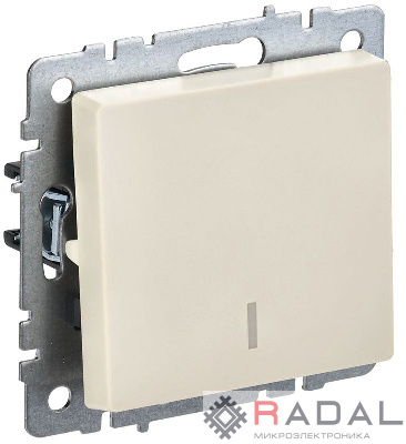 Выключатель 1-кл. СП BRITE ВС10-1-1-БрКр 10А с инд. беж. IEK BR-V10-1-10-K10