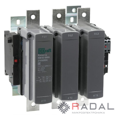 Контактор 800А 220В АС АС3 АС4 1НО+1НЗ КМ-102 DEKraft 21958DEK