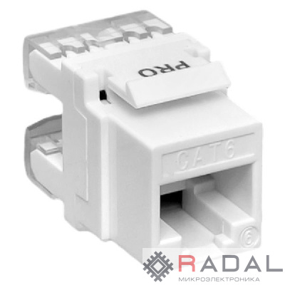 Модуль Keystone кат.6 RJ-45 неэкранированный 110 IDC 180град. бел. TeraLINK PRO EKF TRP-KSTN-180D-6UTP-WH