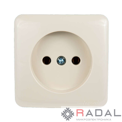 Розетка 1-м ОП Viola 16А IP20 без заземл. крем. LEZARD 751-0300-121