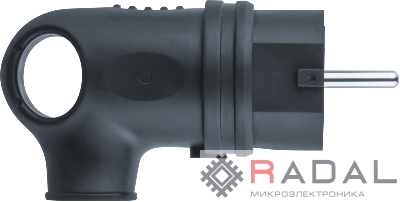 Вилка угловая 61 367 NCA-PLR01-16A-E-IP44-BL с заземл. каучук черн. Navigator 61367