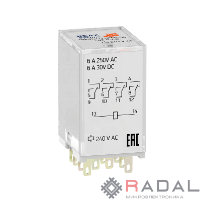 Реле промежуточное OptiRel G RP55-34-24D-6-CO КЭАЗ 281125