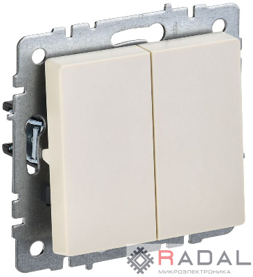 Выключатель 2-кл. СП BRITE ВС10-2-0-БрКр 10А беж. IEK BR-V20-0-10-K10
