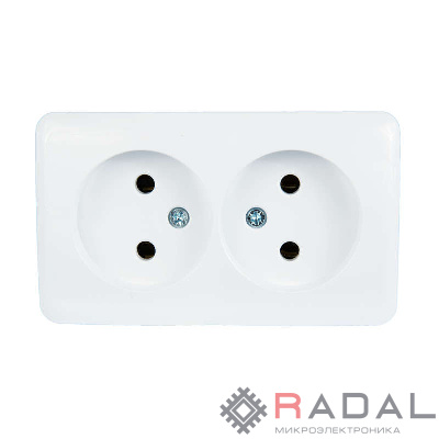 Розетка 2-м ОП Viola 16А IP20 без заземл. бел. LEZARD 751-0200-128