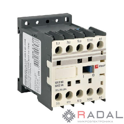 Мини-контактор МКЭ 9А кат. 230В AC 1НО PROxima EKF Mctr-s-9-230