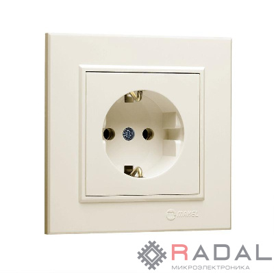 Розетка 1-м СП Karea 16А IP20 с/з крем. Makel 56010028