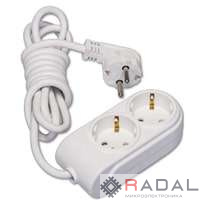 Удлинитель 2х2м с заземл. 16А защ. шторки Makel N2210033