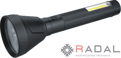 Фонарь светодиодный ручной 95 741 NPT-CP32-ACCU пласт. 1LED 10Вт+1COB 2Вт Li-Ion 3А.ч 4реж NAVIGATOR 95741