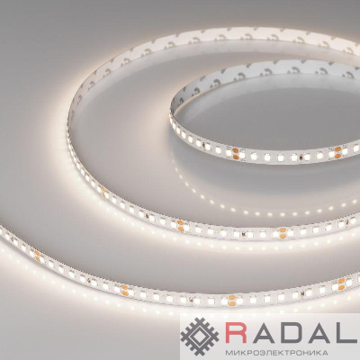 Лента светодиодная RT-A160-8mm 24V Day 4000К 12Вт/м IP20 2835 высок. эффект. 150лм/Вт (уп.5м) Arlight 024537(2)