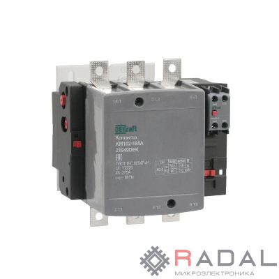 Контактор 185А 220В АС АС3 АС4 1НО+1НЗ КМ-102 DEKraft 21949DEK