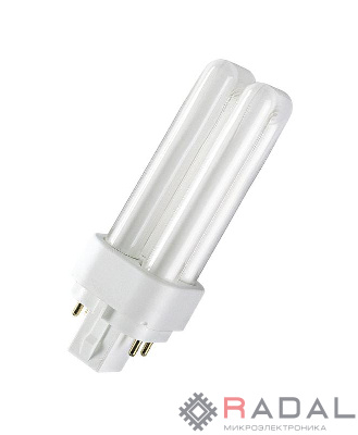 Лампа люминесцентная компактная DULUX D/E 18Вт/830 G24q-2 OSRAM 4099854122354