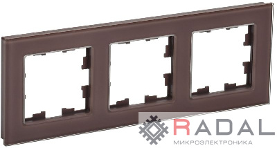 Рамка 3-м BRITE РУ-3-2-БрТБ стекло темн. бронза IEK BR-M32-G-K45