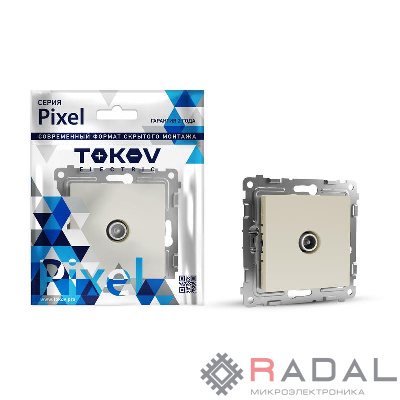 Коннектор TV СП Pixel механизм беж. TOKOV ELECTRIC TKE-PX-A1C-C02