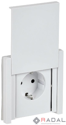 Розетка СП FORTE&PIANO 16А IP44 FP221 с заземл. защ. шторки с крышкой винт. крепл. бел. IEK FP-R16-16-44-K01