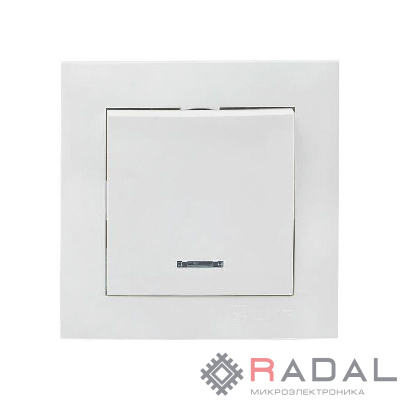 Выключатель 1-кл. СП Валенсия 10А IP20 с индикатором бел. PROxima EKF EWV10-121-10