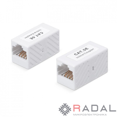 Адаптер проходной RJ45-RJ45 (8p8c)WR-CA-8p8c-C5E кат. 5е неэкранир. бел. WRline 505223