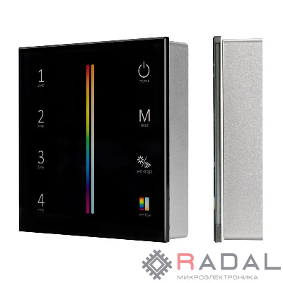 Панель Sens SMART-P55-MULTI Black (3В 4 зоны 2.4G) (IP20 пластик) Arlight 028310