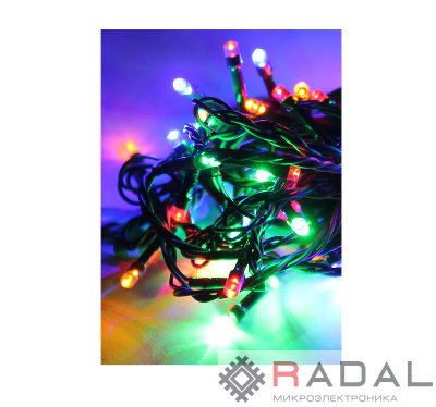 Гирлянда светодиодная 100LED шнур 13м IP44 удлинение до 6шт. тепл. бел. Космос KOC_GIR100_WW_IP