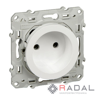 Механизм розетки 1-м СП Odace защ. шторки бел. SchE S52R033