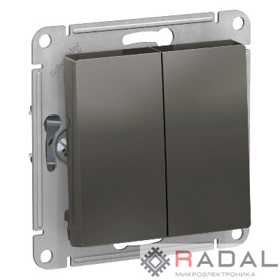 Механизм переключателя проходного 2-кл. СП AtlasDesign 10А IP20 (сх. 6/2) 10AX сталь SchE ATN000965