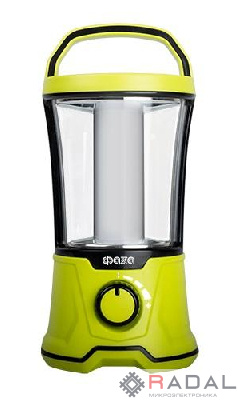 Фонарь кемпинговый AccuF5-L20W-gn 40х0.5Вт SMD 440лм аккумулятор 2000мА.ч 2 режима: 100проц. 2ч/10проц. 13ч индикатор зарядки диммер зел. ФАZА 5015883