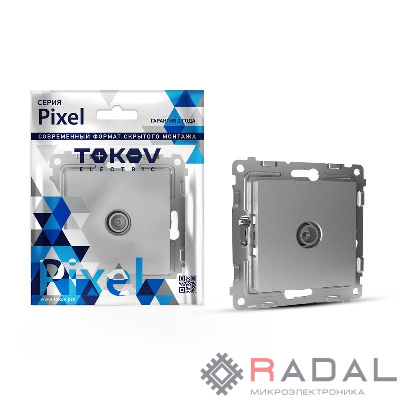 Коннектор TV СП Pixel механизм алюм. TOKOV ELECTRIC TKE-PX-A1C-C03
