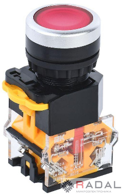 Кнопка D8-11T d22мм 1НО+1НЗ с фиксацией красн. KARAT IEK BBT30-11T-3-21-K04