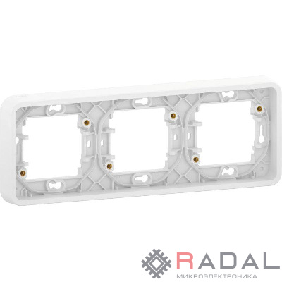 Рамка 3-м Mureva Styl IP55 горизонт. бел. SchE MUR39109