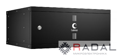 Шкаф телекоммуникационный настенный разборный LIGHT WSC-05D-4U55/45m-BK 19дюйм 4U дверь метал. черн. Cabeus 10186c