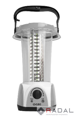 Фонарь кемпинговый AccuF5-L84-gy 84х0.5Вт SMD 20-450лм 4В 1.6А.ч  IP20 кемпинговый диммер ручка вращающаяся на 180град. сер. ФАZА 5034372