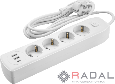 Удлинитель 90 841 OPE-USB-04-180-ESC-3x1 ОНЛАЙТ 90841