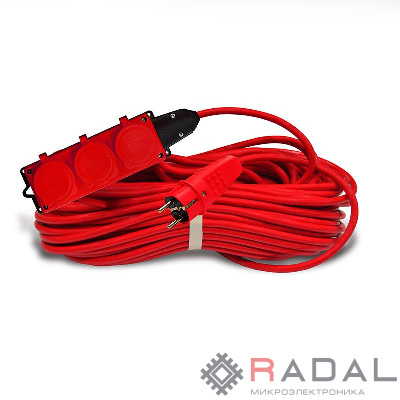 Удлинитель 3х30м с заземл. 16А IP44 3.5кВт КГ 3х1.5 с защ. крышкой АРКТИК морозостойкий DOMTOK 2601