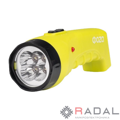 Фонарь ручной AccuF2-L04-gn 4LED аккумулятор 400мА.ч 2 режима: 100проц./25проц. выдвижная вилка; индикатор зарядки зел. ФАZА 2857859